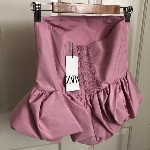 NWT Zara Pink Ruffle Top Blouse in size M - Picture 2 of 14